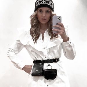 zara leather belt with coin pockets